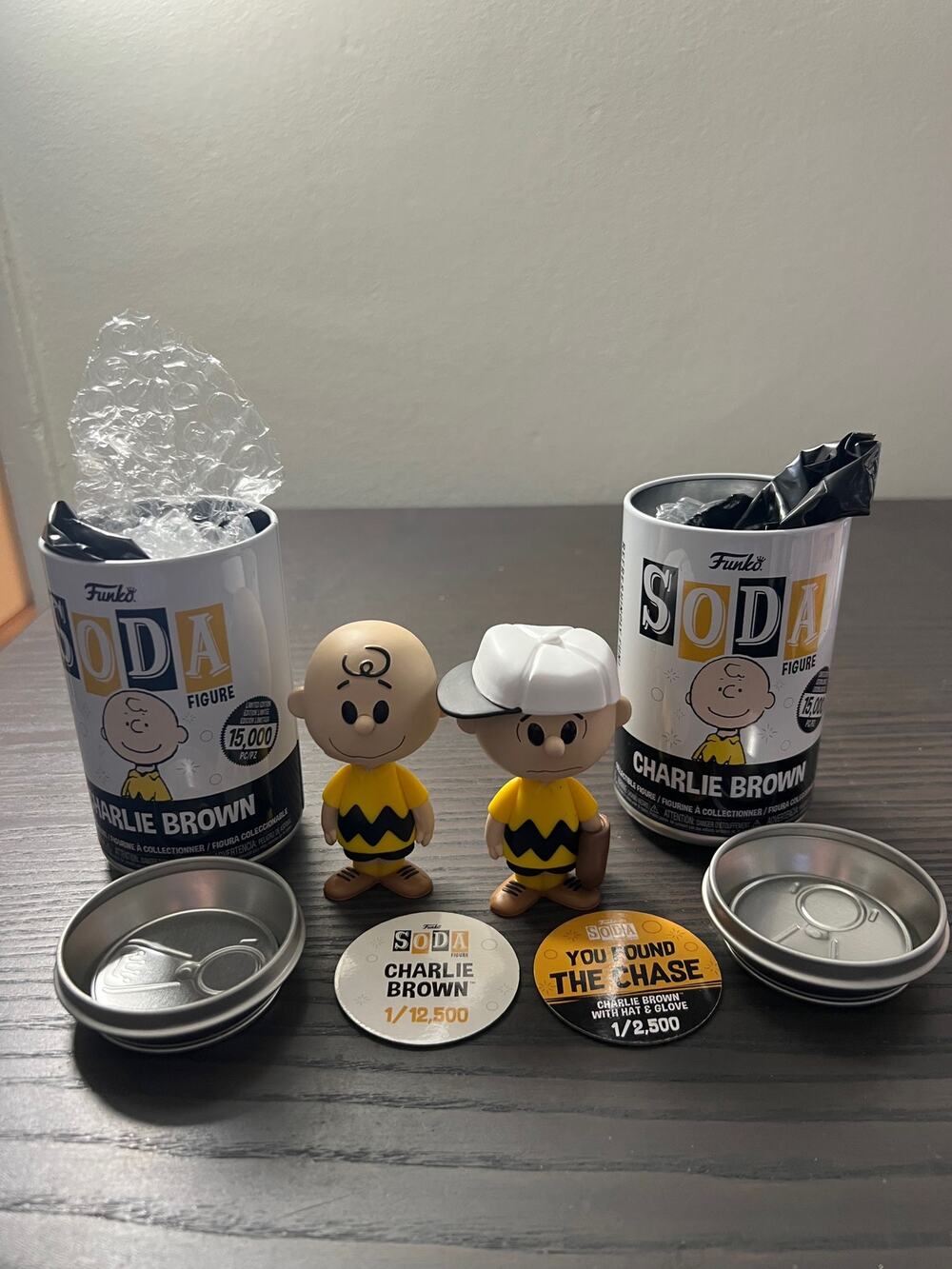 LIMITED EDITION CHASE BUNDLE EXC Charlie Brown Hat Glove Bat Funko Soda Peanuts
